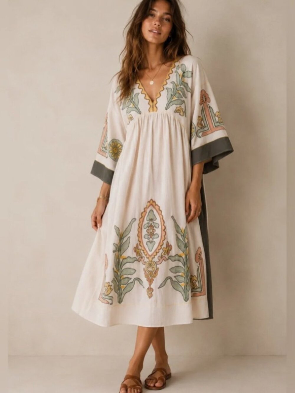 P2P 23" 🌻🌼🌻🌼🌻 Sunday Up Embroidered Mini Dress - Picture 1 of 15